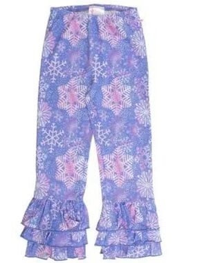 Girls' Purple Snowflake Ruffle frozen Pants